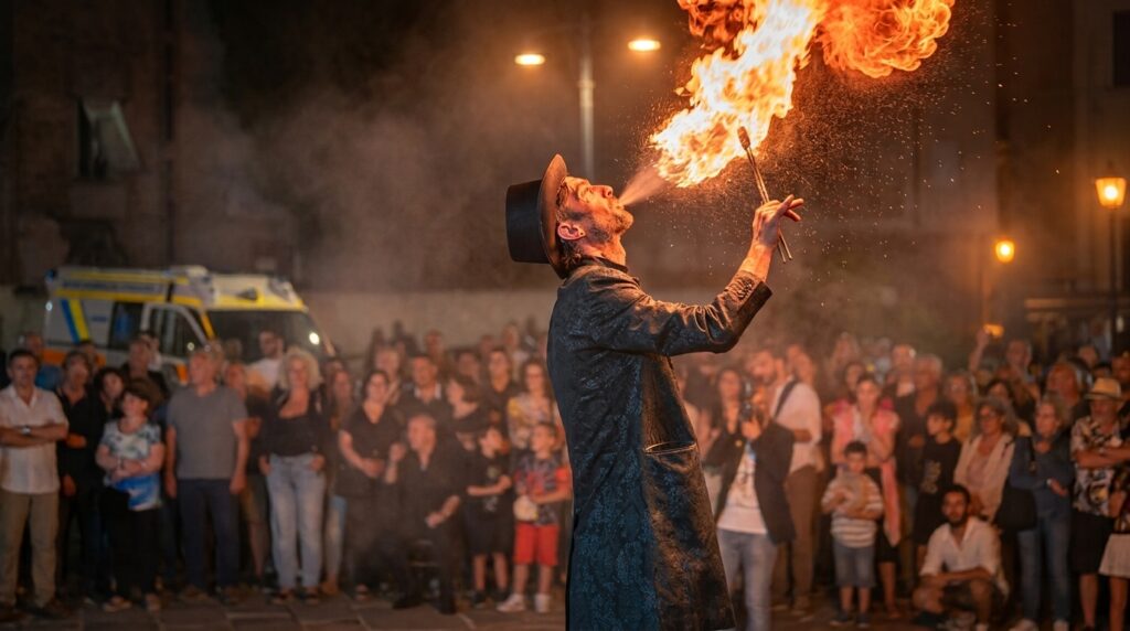 Danny il Fachiro: spettacolo di fuoco e magia per grandi e piccini!
Vivi l'emozione del fuoco con sputafuoco e ventagli di fiamme. Ammira prove estreme su pedana di chiodi e tappeto di vetri. Finale interattivo per i bambini. Perfetto per eventi e feste, Danny il Fachiro è l'artista che renderà unico il tuo evento!