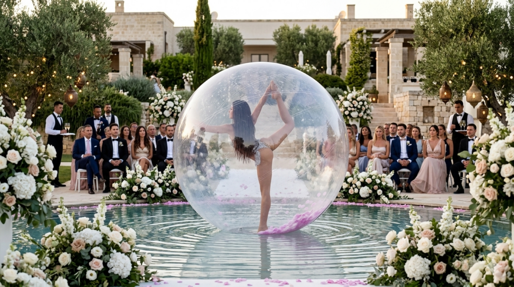 Animazione matrimonio Puglia con TwinStudios Events: artisti di strada, illusionisti, ballerini, effetti speciali e scenografie esclusive per ogni momento del ricevimento nuziale. Rendiamo il vostro giorno unico e indimenticabile.