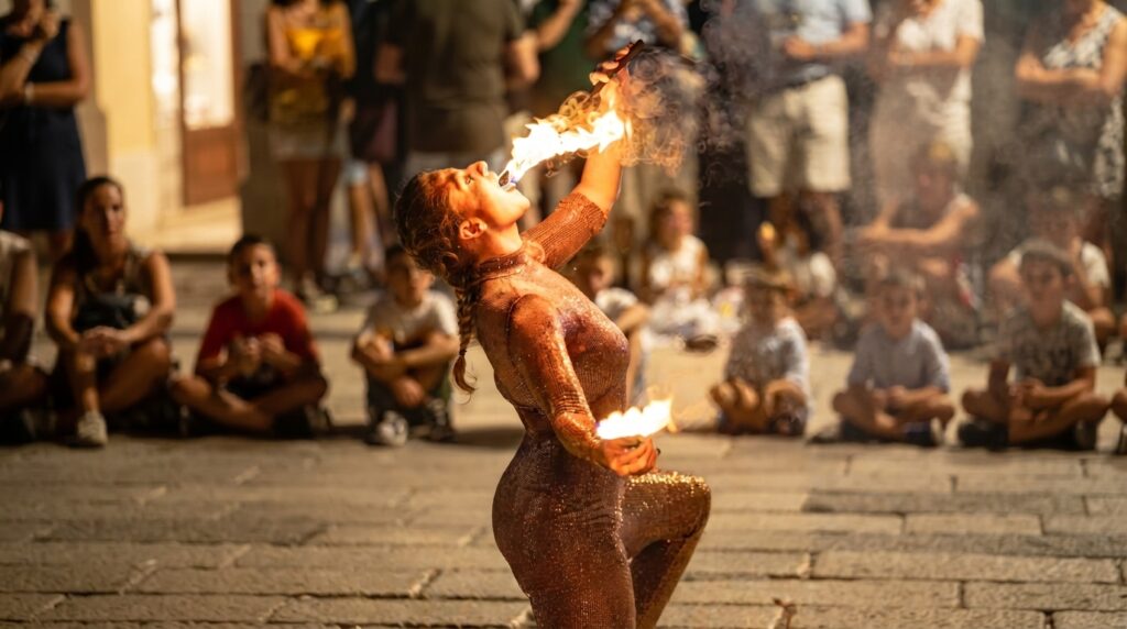 Spettacolo di Giocoleria Infuocata in Puglia - Madame Fire
Scopri l'incredibile spettacolo di giocoleria infuocata di Madame Fire, perfetto per eventi privati, matrimoni, sagre e feste in Puglia e nelle regioni vicine. Offriamo performance mozzafiato con fuoco, danze esotiche con LED e cartomanzia per un intrattenimento unico. Il nostro show è flessibile, sicuro e indimenticabile, adatto a location di ogni tipo. Trasforma il tuo evento in un'esperienza magica! Disponibili in Puglia, Basilicata, Molise e Campania.