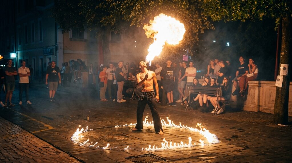Spettacolo con il Fuoco ed Effetti Scenici